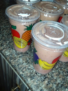A picture of Watermelon and banana shake.