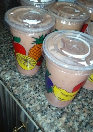 A picture of Watermelon and banana shake.