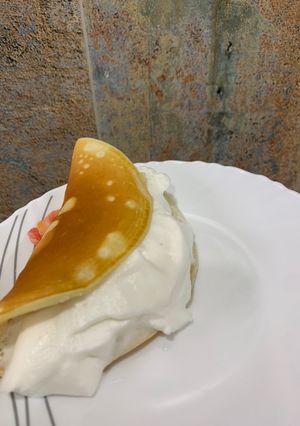 صورة لوصفة بان كيك بحشوة الكريمة الباردة
