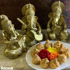 A picture of Milkmaid coconut modak.