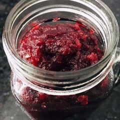 A picture of Apple Pulp Hibiscus Jam (happy jam).