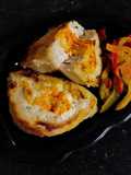 বেকড গাজর চিকেন ব্রেড রোল (baked gajar chicken bread roll recipe in Bengali)