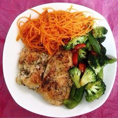 A picture of Grilled Herb Chicken with Vegetables.