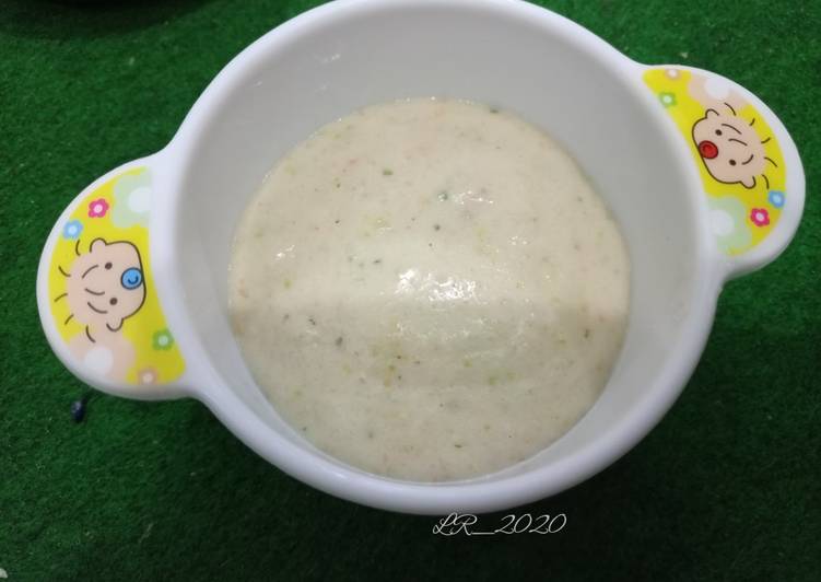 Proses memasak MPASI UDANG WORTEL BUNCIS SANTAN (Karbo+Prohe+Lemak+Sayur) yang sempurna