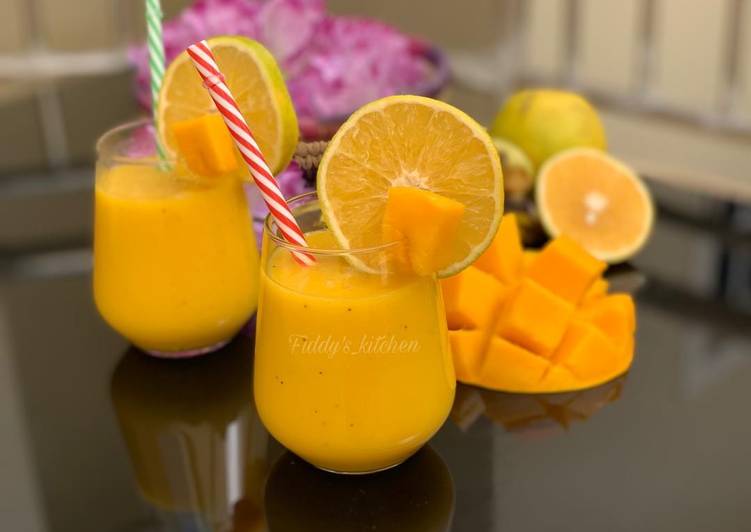 Recipe of Ultimate Orange Mango Smoothie 🍊🍹