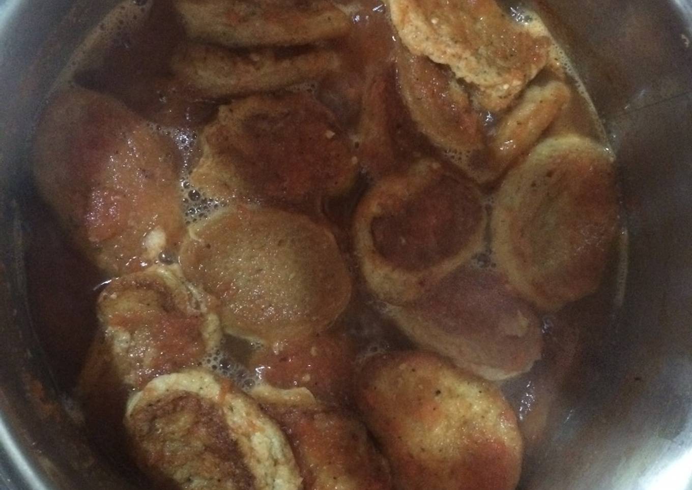 Torrejas de camarón en salsa