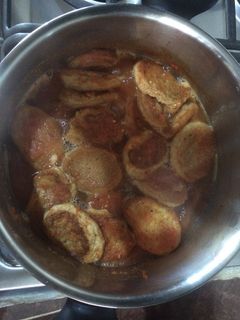 Una foto de Torrejas de camarón en salsa