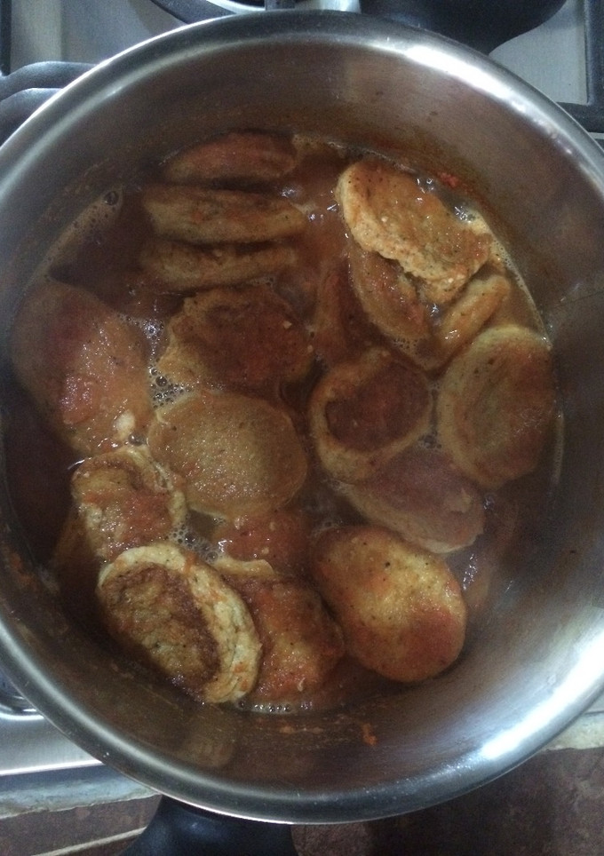 Una foto de Torrejas de camarón en salsa