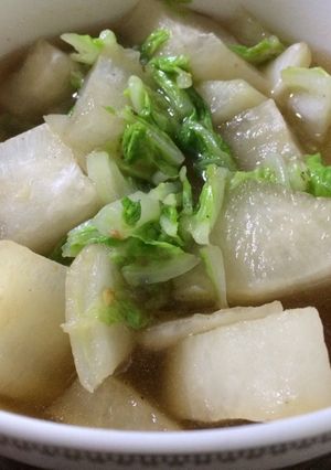 Foto resep Lobak cah sawi putih
