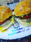 برغر الدجاج مع طريقة عمل الخبز 🍔🍔