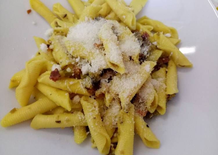 Simple Way to Make Speedy Garganelli funghi e speck Garganelli with speck and mushrooms
