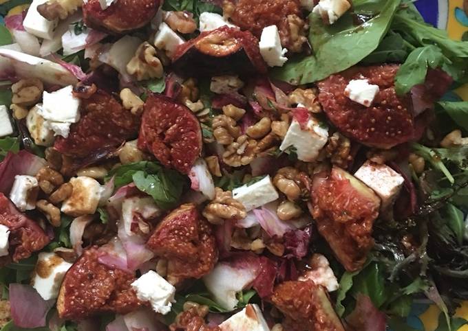 Fig and feta salad - vegetarian