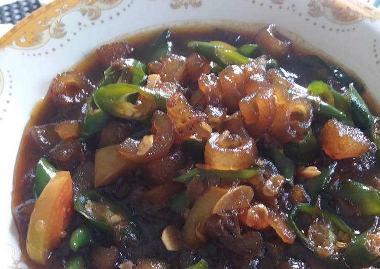 Recipe: Tasty Oseng kikil cabe ijo