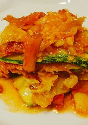 Foto de Lasanha de bacalhau e abobrinha