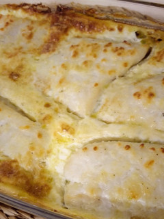 Una foto de Bacalao fresco al horno con crema de huevo