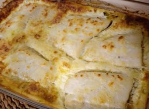 Foto principal de Bacalao fresco al horno con crema de huevo