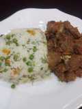 Vegetable rice with dry beef