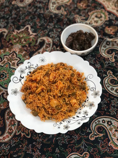 عکسی از دستور لوبیا پلو با مرغ