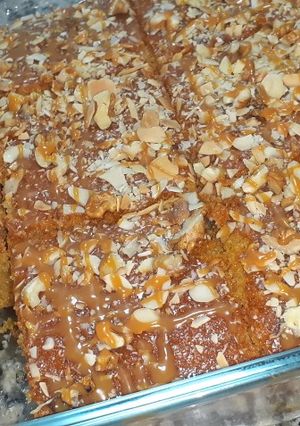صورة لوصفة بسبوسه بدون قطر معلكه من الداخل