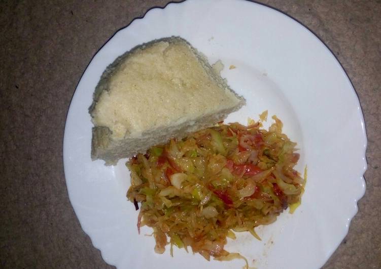 Ugali cabbage