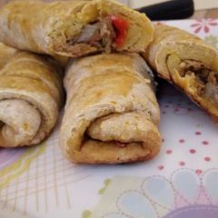 A picture of Plantain meat rolls.