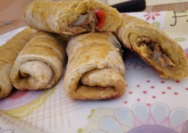 Simple Way to Prepare Perfect Plantain meat rolls