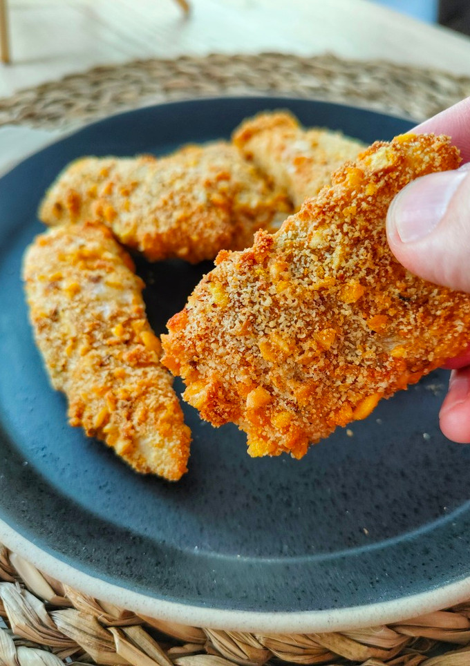 Una foto de Fingers de pescado en freidora de aire