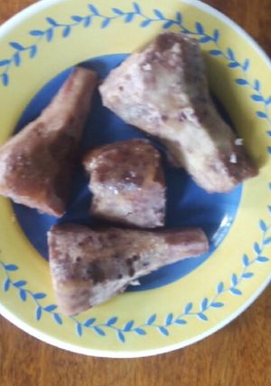 A picture of Boiled Nduma(Arrowroots) with only 2 ingredients.