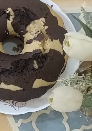 عکسی از دستور کیک دو رنگ