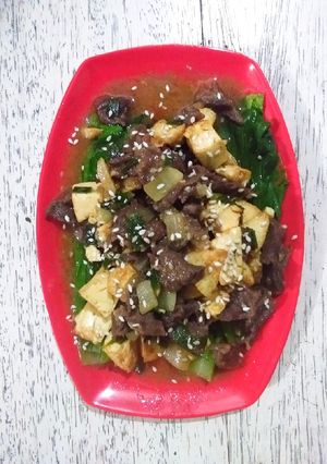 Foto resep Pokcoy siram daging tofu bulgogi