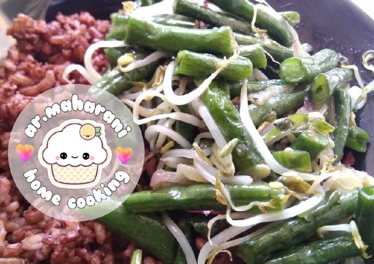 Tumis kacang panjang toge (Non MSG)