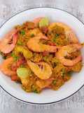 Paella express au poulet/crevettes au Cookeo