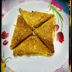 A picture of Mushroom,Egg, cheese sandwich/ kids lunch box recipe.