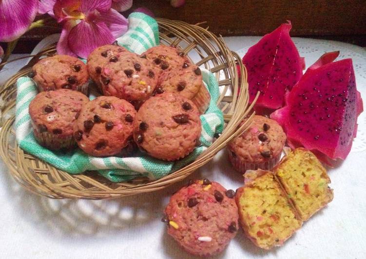 Resep Muffin buah naga merah, Enak Banget