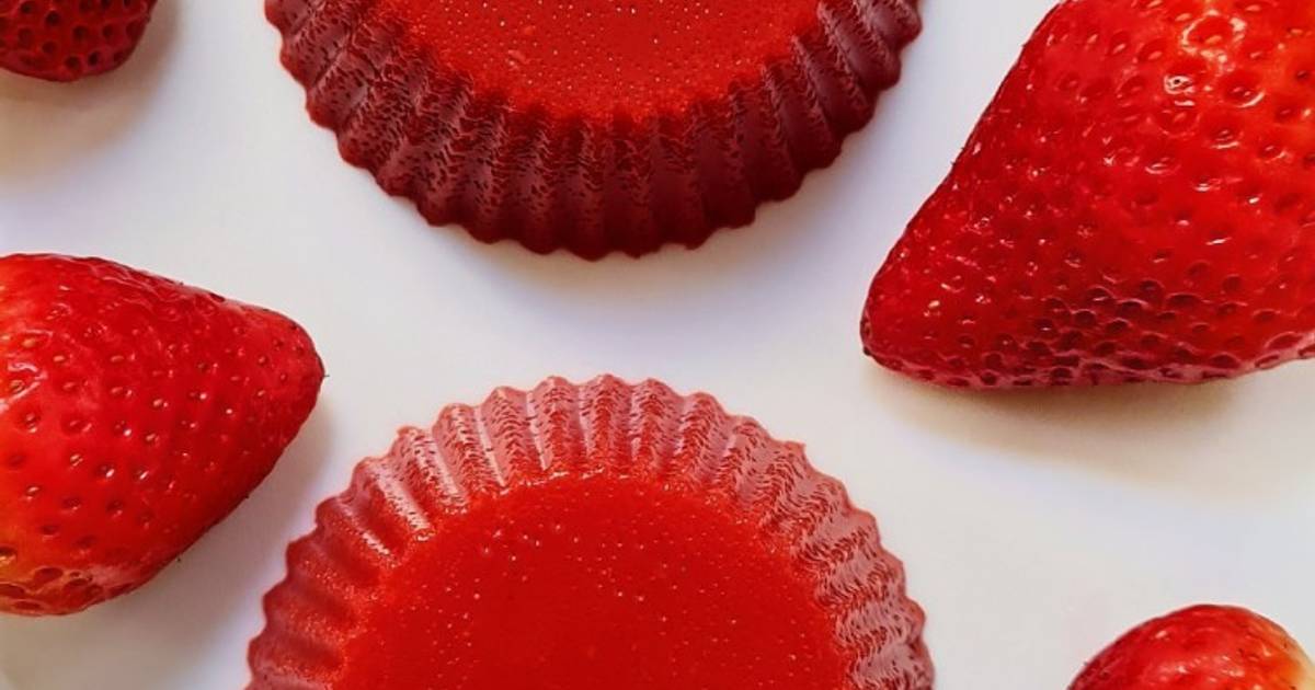 Gelatina VEGETAL de frutillas 🍓 con agaragar 🍓 natural, vegetariana y