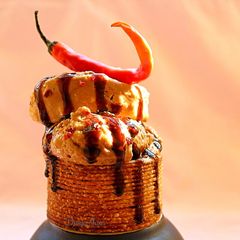 A picture of Spiced Belgian Chocolate Gelato in Spaghetti Cups.