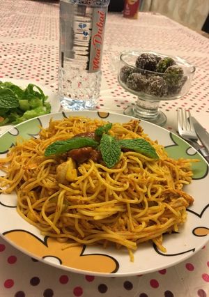 صورة لوصفة اسباغتي الدجاج🍽