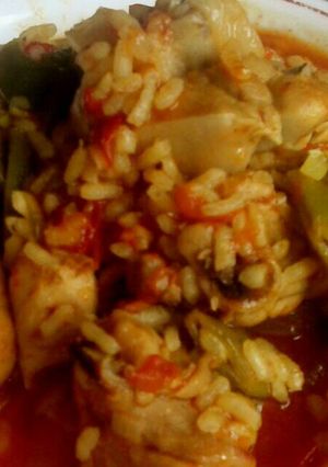 Una foto de Arroz meloso con pollo