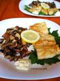 Merlucitas con setas salteadas al ajillo