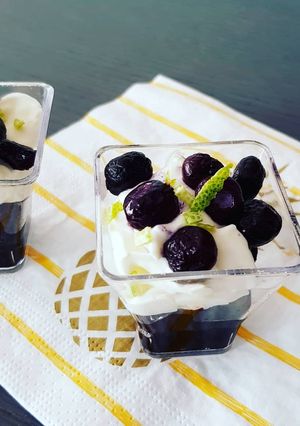 Une photo de Verrines myrtilles et mascarpone