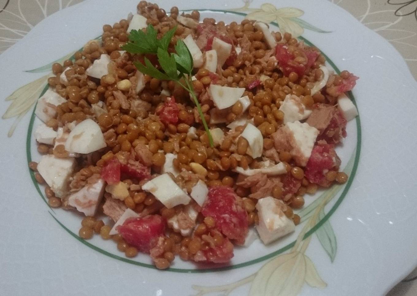 Ensalada fría de lentejas exprés