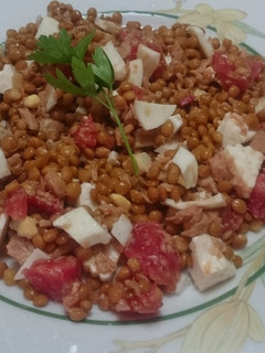 Una foto de Ensalada fría de lentejas exprés