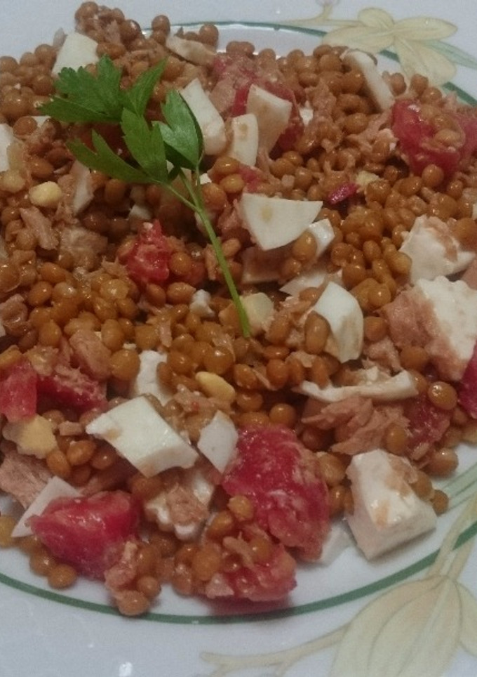 Una foto de Ensalada fría de lentejas exprés