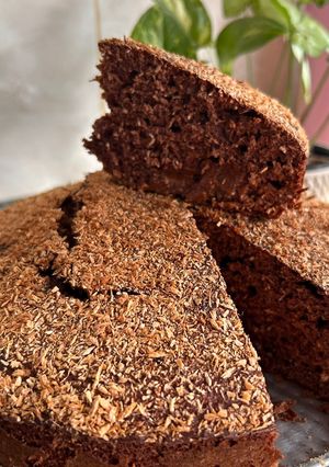 Una foto de Torta de naranja y chocolate 🍊🍫