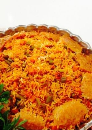 عکسی از دستور لوبیا پلو برای ناهار