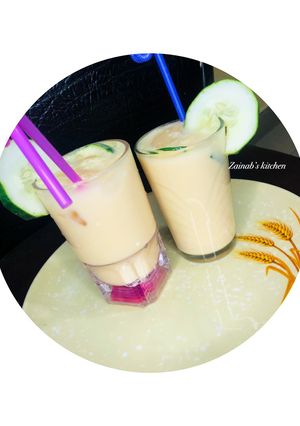 A picture of Carrot, cucumber milk shake🥕🥒🥛.