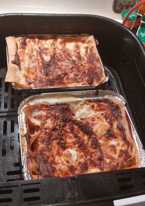 A picture of Zucchini Lasagna Cooked in an Air Fryer.
