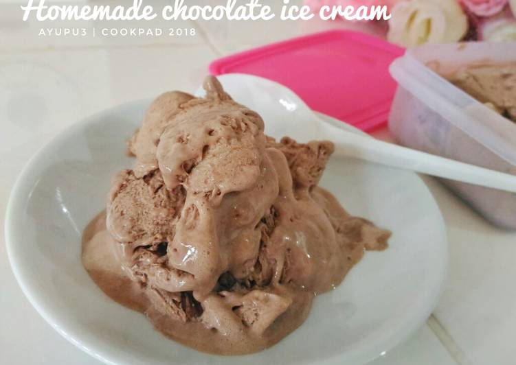 Es Krim Coklat (Homemade chocolate ice cream)