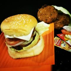 A picture of Veg aaloo tikki burger.