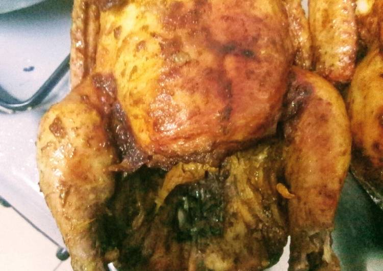 How to Prepare Perfect Whole oven grilled bbq chicken#authormarathon #festivecontest